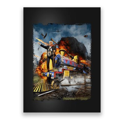 Funny Donald Trump 2024 Election All Aboard The Trump Train Gift Poster