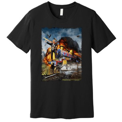 Funny Donald Trump 2024 Election All Aboard The Trump Train Gift Premium T-Shirt