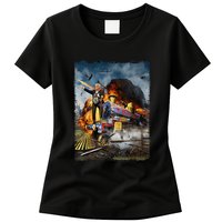 Funny Donald Trump 2024 Election All Aboard The Trump Train Gift Womens T-Shirt