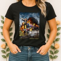 Funny Donald Trump 2024 Election All Aboard The Trump Train Gift Womens T-Shirt