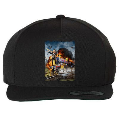 Funny Donald Trump 2024 Election All Aboard The Trump Train Gift Wool Snapback Cap