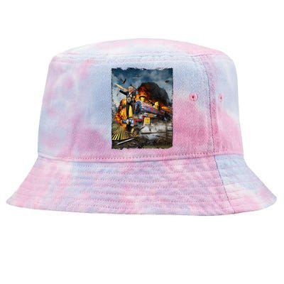 Funny Donald Trump 2024 Election All Aboard The Trump Train Gift Tie-Dyed Bucket Hat