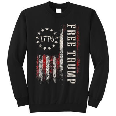 Free Donald Trump Republican Support Pro Trump American Flag Sweatshirt