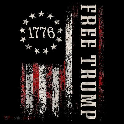 Free Donald Trump Republican Support Pro Trump American Flag T-Shirt