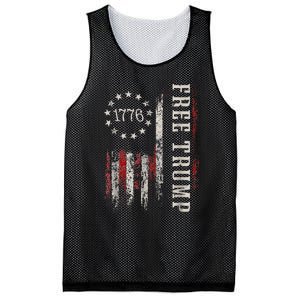 Free Donald Trump Republican Support Pro Trump American Flag Mesh Reversible Basketball Jersey Tank