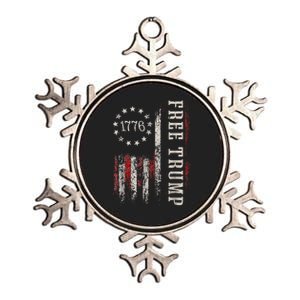 Free Donald Trump Republican Support Pro Trump American Flag Metallic Star Ornament