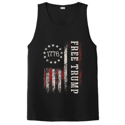 Free Donald Trump Republican Support Pro Trump American Flag PosiCharge Competitor Tank
