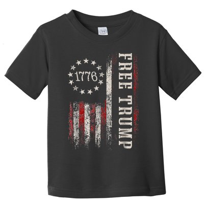 Free Donald Trump Republican Support Pro Trump American Flag Toddler T-Shirt