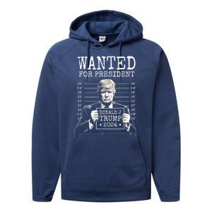 Free Donald Trump Mugshot Performance Fleece Hoodie