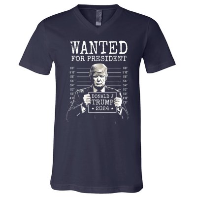 Free Donald Trump Mugshot V-Neck T-Shirt