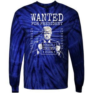 Free Donald Trump Mugshot Tie-Dye Long Sleeve Shirt