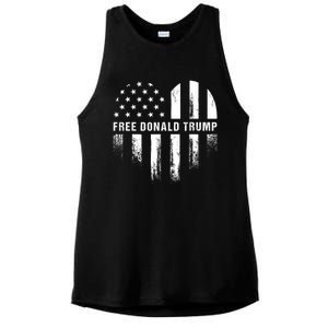 Free Donald Trump Republican Support Ladies PosiCharge Tri-Blend Wicking Tank