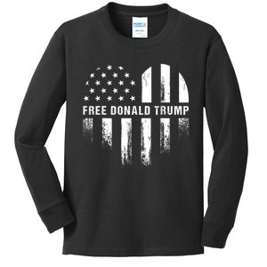 Free Donald Trump Republican Support Kids Long Sleeve Shirt