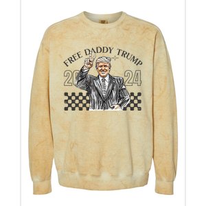 Free Daddy Trump 2024 Colorblast Crewneck Sweatshirt