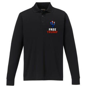 Free Donald Trump Free Trump Republican Support Performance Long Sleeve Polo