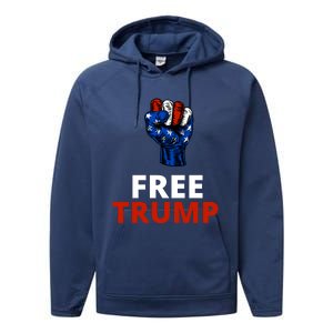 Free Donald Trump Free Trump Republican Support Performance Fleece Hoodie