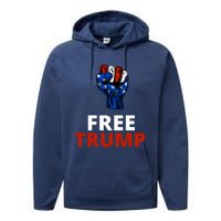 Free Donald Trump Free Trump Republican Support Performance Fleece Hoodie