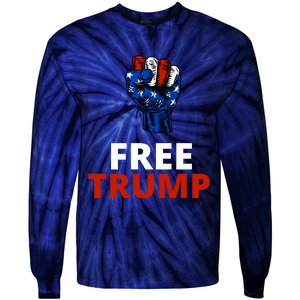 Free Donald Trump Free Trump Republican Support Tie-Dye Long Sleeve Shirt