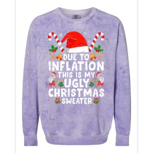 Funny Due to Inflation This is My Ugly Sweater For Christmas Colorblast Crewneck Sweatshirt