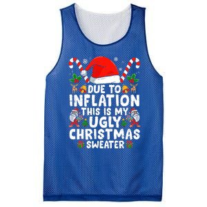 Funny Due to Inflation This is My Ugly Sweater For Christmas Mesh Reversible Basketball Jersey Tank