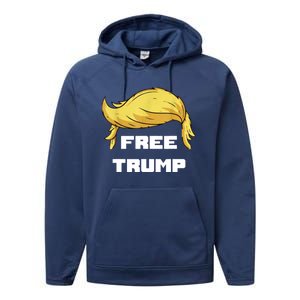 Free Donald Trump Republican Support Performance Fleece Hoodie