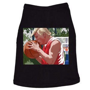 Funny Donald Trump Kissing A Basketball Election 2024 Design Doggie Tank