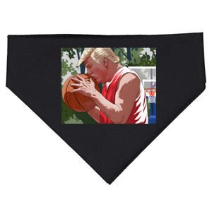 Funny Donald Trump Kissing A Basketball Election 2024 Design USA-Made Doggie Bandana