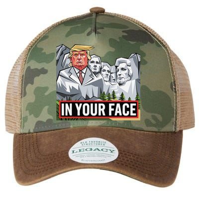 Funny Donald Trump Added To Mt. Rushmore In Your Face Legacy Tie Dye Trucker Hat