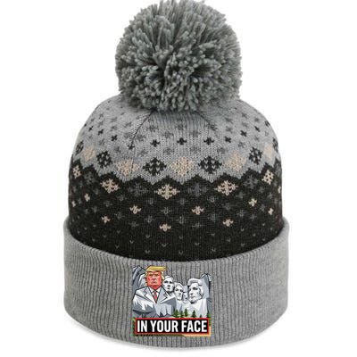 Funny Donald Trump Added To Mt. Rushmore In Your Face The Baniff Cuffed Pom Beanie