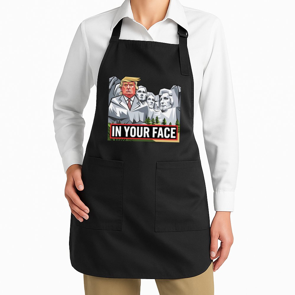 Funny Donald Trump Added To Mt. Rushmore In Your Face Apron