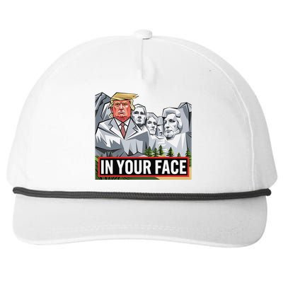 Funny Donald Trump Added To Mt. Rushmore In Your Face Snapback Five-Panel Rope Hat