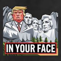 Funny Donald Trump Added To Mt. Rushmore In Your Face Adult Drive Performance Visor