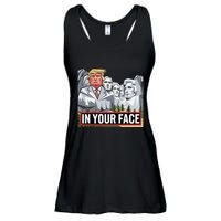 Funny Donald Trump Added To Mt. Rushmore In Your Face Ladies Essential Flowy Tank