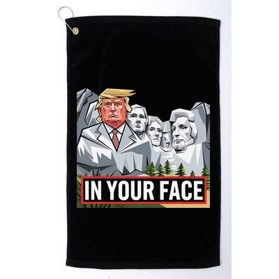 Funny Donald Trump Added To Mt. Rushmore In Your Face Golf Towel