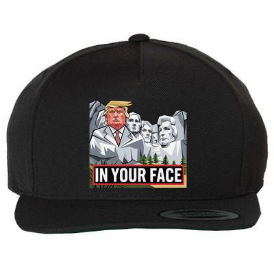 Funny Donald Trump Added To Mt. Rushmore In Your Face Wool Snapback Cap