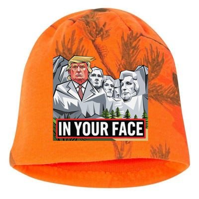 Funny Donald Trump Added To Mt. Rushmore In Your Face Kati - Camo Knit Beanie