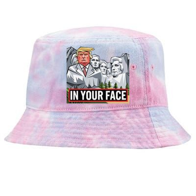 Funny Donald Trump Added To Mt. Rushmore In Your Face Tie-Dyed Bucket Hat