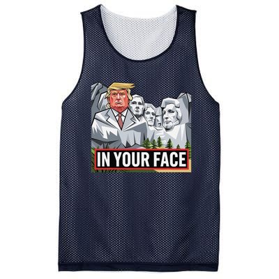 Funny Donald Trump Added To Mt. Rushmore In Your Face Mesh Reversible Basketball Jersey Tank