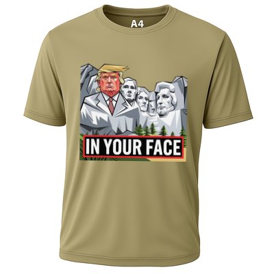 Funny Donald Trump Added To Mt. Rushmore In Your Face Performance Shirt