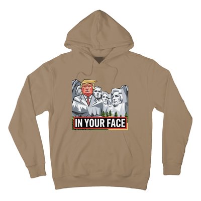 Funny Donald Trump Added To Mt. Rushmore In Your Face Hoodie