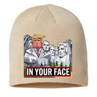 Funny Donald Trump Added To Mt. Rushmore In Your Face Sustainable Beanie