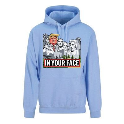 Funny Donald Trump Added To Mt. Rushmore In Your Face Unisex Surf Hoodie