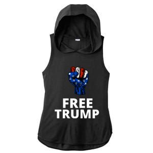 Free Donald Trump Free Trump Republican Support Ladies PosiCharge Tri-Blend Wicking Draft Hoodie Tank