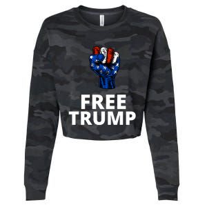 Free Donald Trump Free Trump Republican Support Cropped Pullover Crew