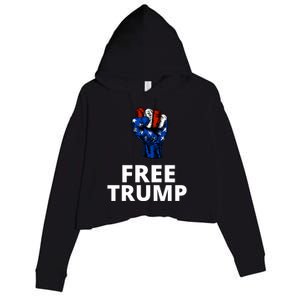 Free Donald Trump Free Trump Republican Support Crop Fleece Hoodie