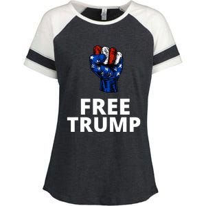 Free Donald Trump Free Trump Republican Support Enza Ladies Jersey Colorblock Tee