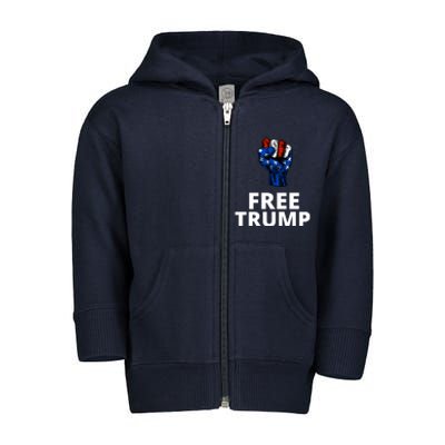 Free Donald Trump Free Trump Republican Support Toddler Zip Fleece Hoodie