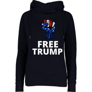 Free Donald Trump Free Trump Republican Support Womens Funnel Neck Pullover Hood