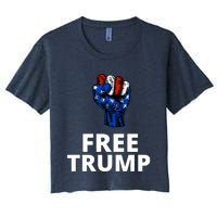 Free Donald Trump Free Trump Republican Support Women's Crop Top Tee