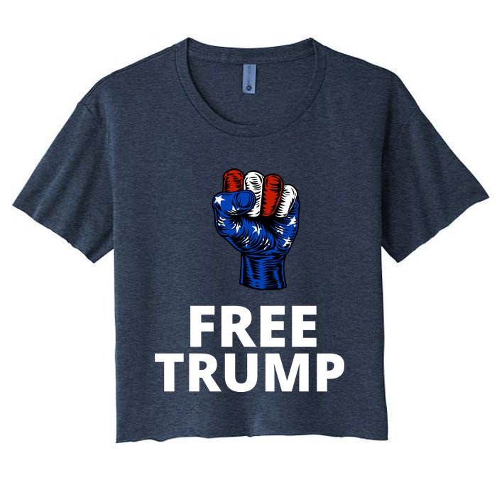 Free Donald Trump Free Trump Republican Support Women's Crop Top Tee